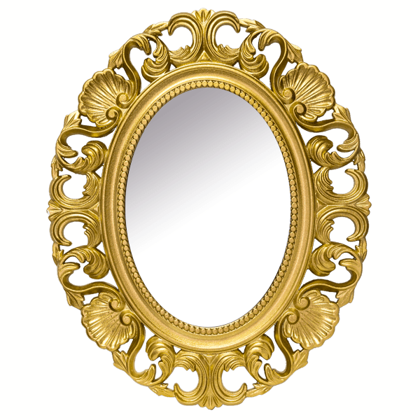 зеркало овальное ракушка золото
